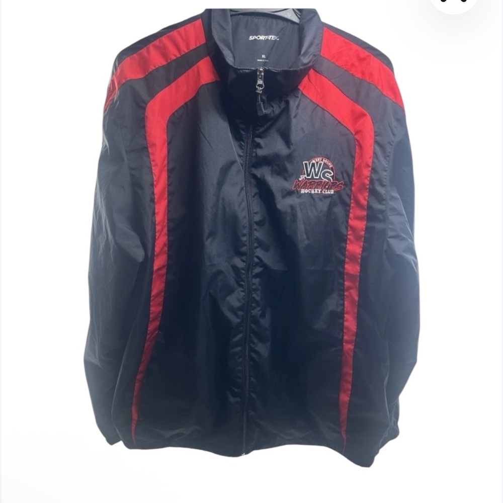 Sport-Tek WS Warriors Hockey Club Track Jacket XL Black Red Full Zip